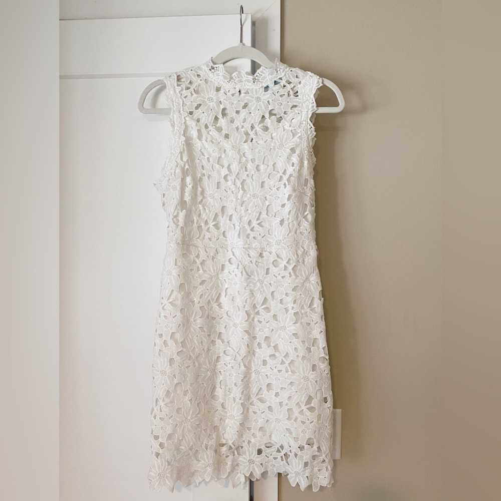 She + Sky | White Lace Dress | L